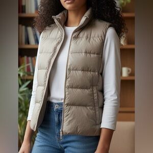 Lightweight Down Puffer Vest – Soft Pink-Taupe/Dusty Pink